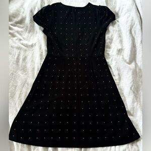 LOFT Black Mini Dress with Stud Accents